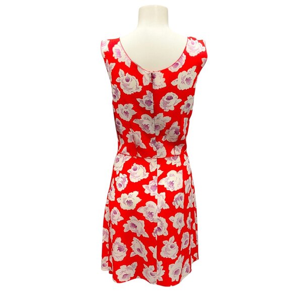 Nina Ricci Red Multi Floral Sleeveless Silk Dress - Picture 3 of 5